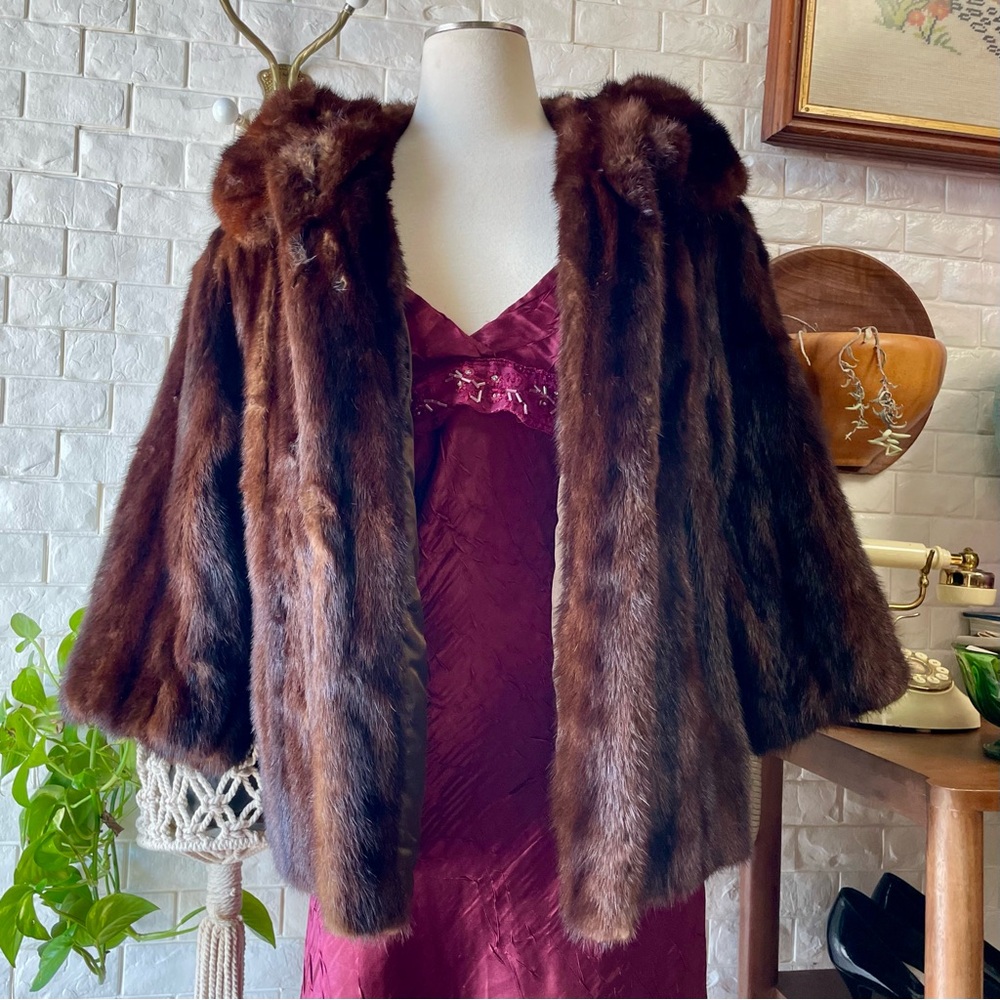 Vintage Brown German Kruse Gross Minneapolis High End Brown 100% Mink Fur Coat - Picture 12 of 15